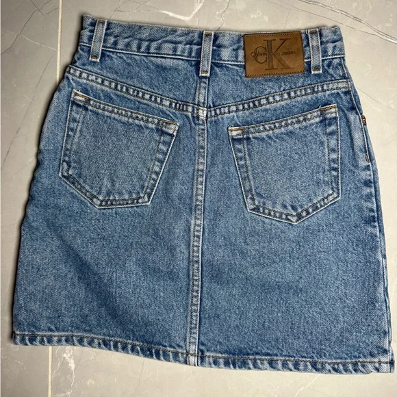 Calvin Klein Blue Denim Mini Skirt - Picture 2 of 6